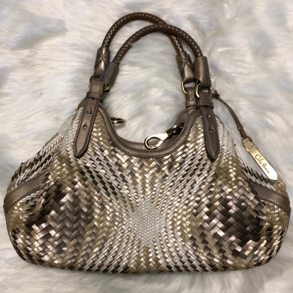 Cole Haan Genevieve Weave Small Triangle Tote